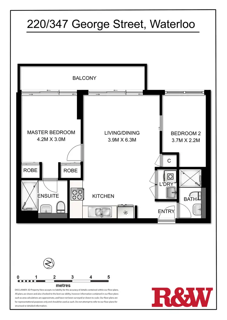 Floorplan of Homely apartment listing, 220/347 George Street, Waterloo NSW 2017