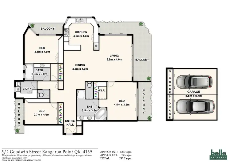 Floorplan of Homely apartment listing, 5/2 Goodwin Street, Kangaroo Point QLD 4169