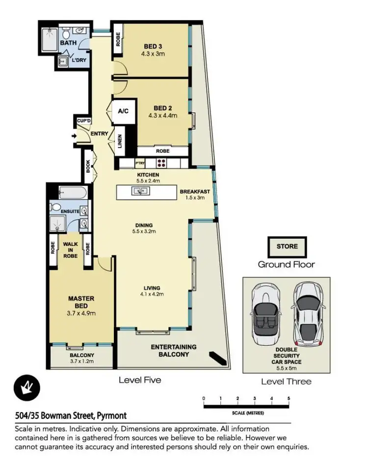 Floorplan of Homely apartment listing, 504/35 Bowman Street, Pyrmont NSW 2009