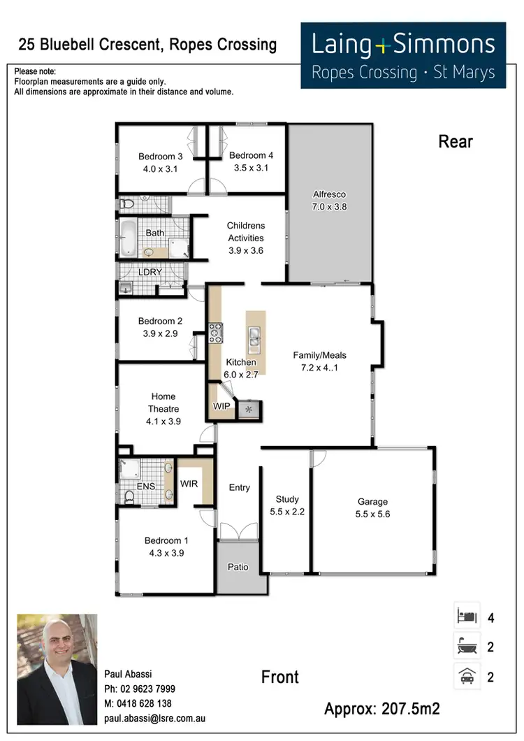 Floorplan of Homely house listing, 25 Bluebell Crescent, Ropes Crossing NSW 2760