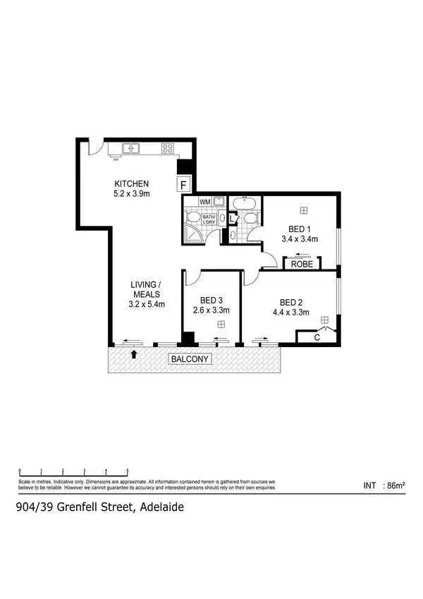 Floorplan of Homely apartment listing, 904/39 Grenfell Street, Adelaide SA 5000