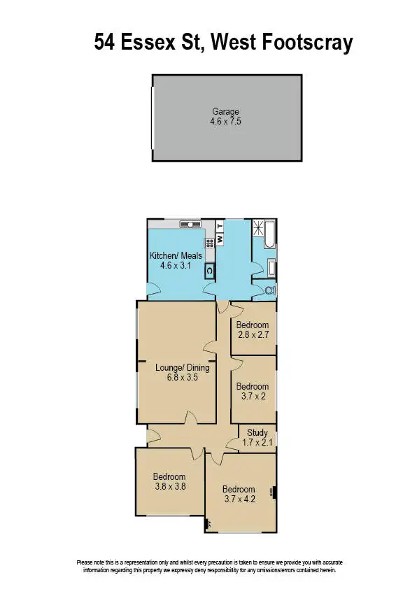 Floorplan of Homely house listing, 54 Essex Street, Footscray VIC 3011