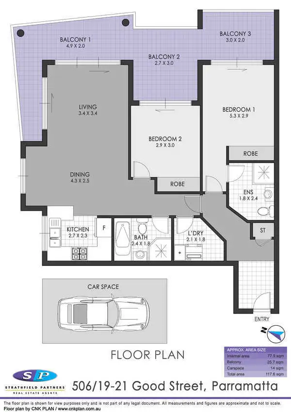 Floorplan of Homely apartment listing, 506/19-21 Good Street, Parramatta NSW 2150
