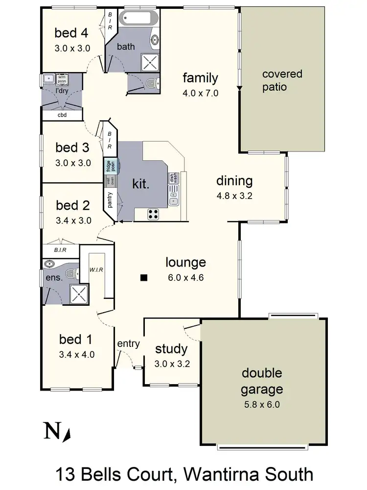 Floorplan of Homely house listing, 13 Bells Court, Wantirna South VIC 3152