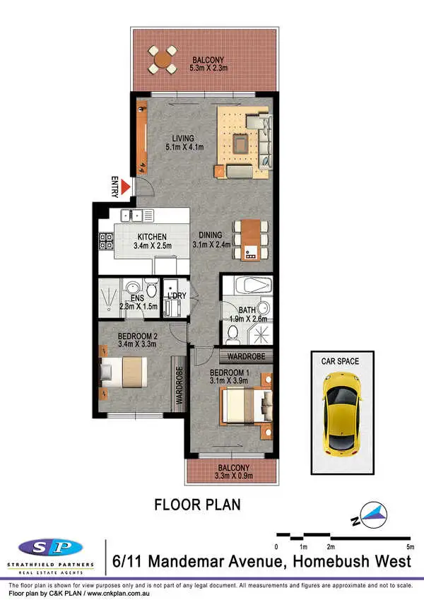 Floorplan of Homely apartment listing, 6/11 Mandemar Avenue, Homebush West NSW 2140