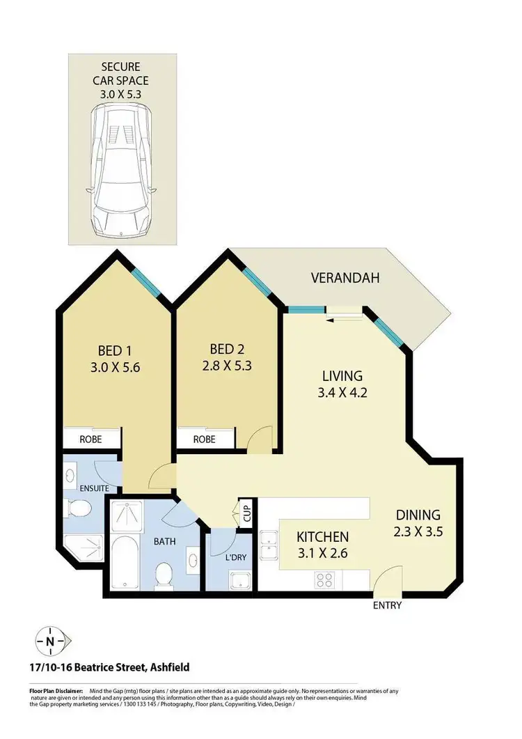 Floorplan of Homely apartment listing, 17/10-16 Beatrice Street, Ashfield NSW 2131