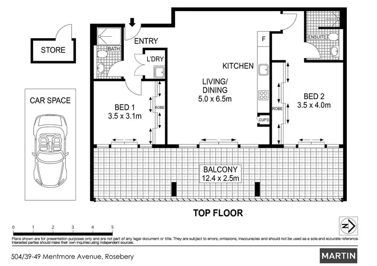 Floorplan of Homely apartment listing, 504/39-47 Mentmore Avenue, Rosebery NSW 2018