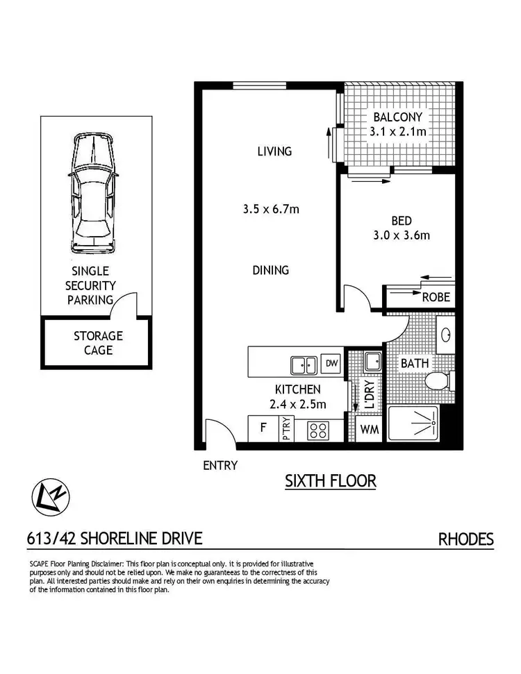 Floorplan of Homely apartment listing, 613/42 Shoreline Drive, Rhodes NSW 2138