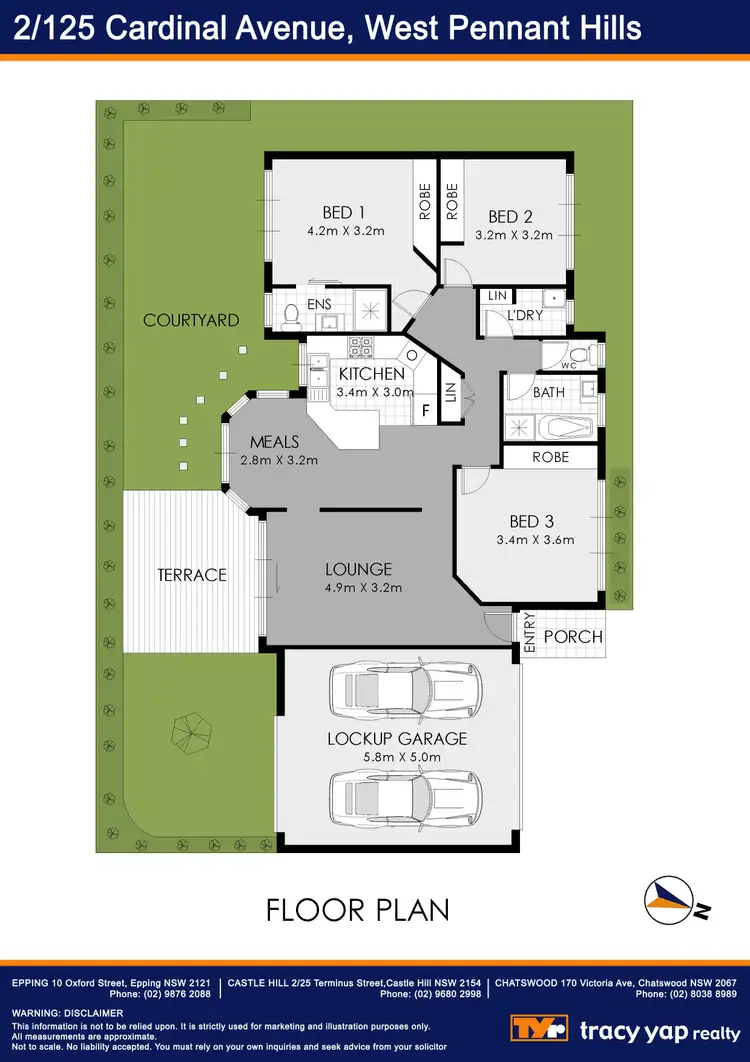 Floorplan of Homely villa listing, 2/125 Cardinal Avenue, West Pennant Hills NSW 2125