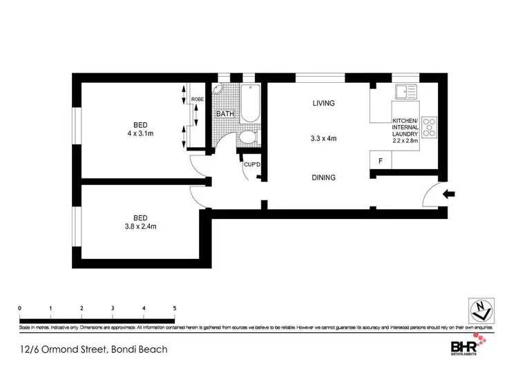 Floorplan of Homely apartment listing, 12/6 Ormond Street, Bondi Beach NSW 2026