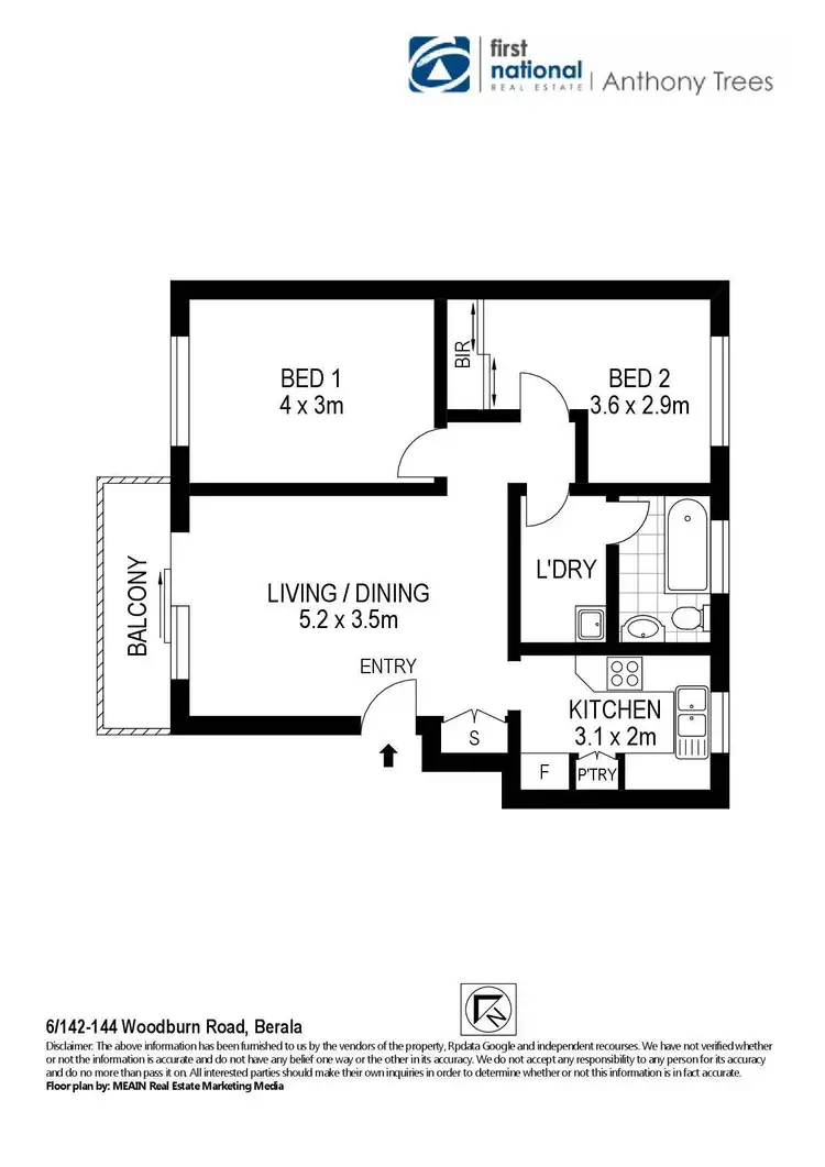 Floorplan of Homely unit listing, 6/142 Woodburn Road, Berala NSW 2141
