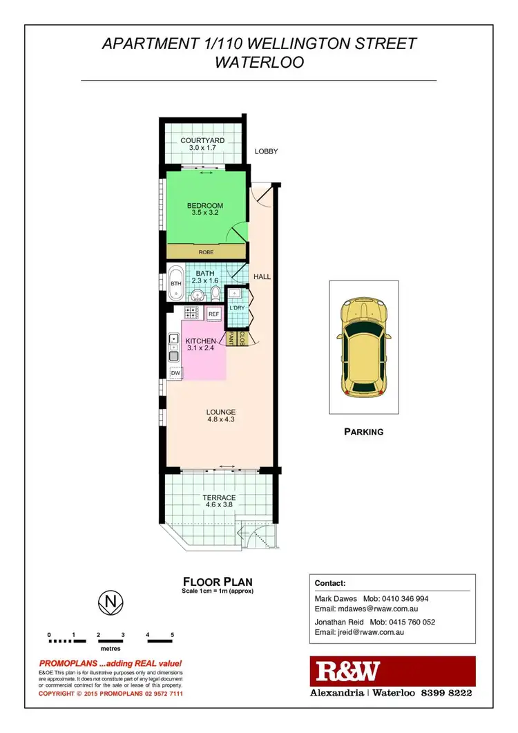 Floorplan of Homely apartment listing, 1/110 Wellington Street, Waterloo NSW 2017