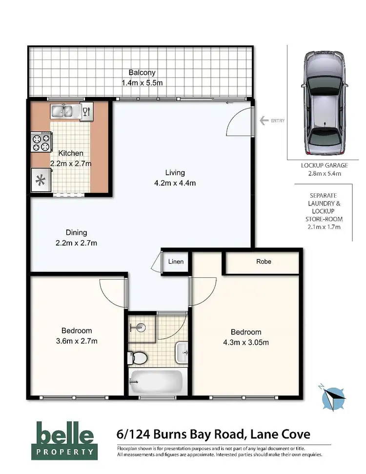 Floorplan of Homely apartment listing, 6/124 Burns Bay Road, Lane Cove NSW 2066