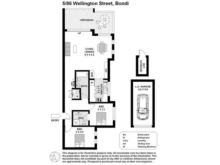 Floorplan of Homely apartment listing, 5/86 Wellington Street, Bondi Beach NSW 2026