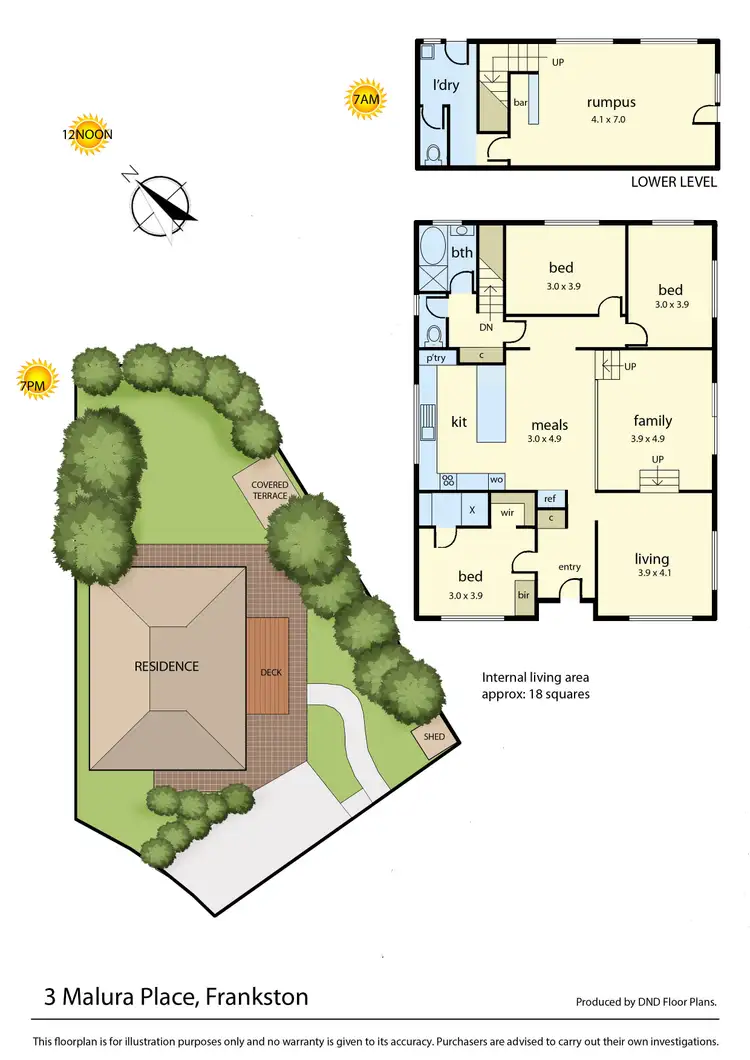Floorplan of Homely house listing, 3 Malura Place, Frankston VIC 3199