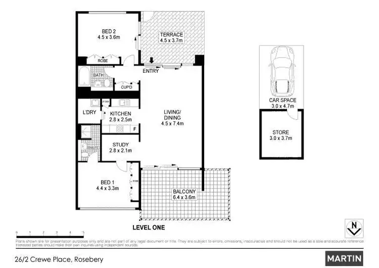 Floorplan of Homely apartment listing, 26/2 Crewe Place, Rosebery NSW 2018