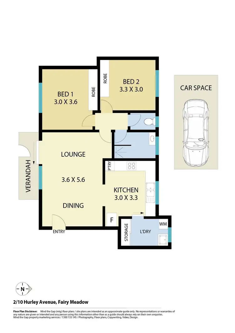 Floorplan of Homely unit listing, 2/10 Hurley Avenue, Fairy Meadow NSW 2519