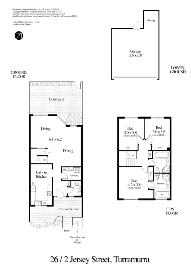 Floorplan of Homely townhouse listing, 26/2 Jersey Street, Turramurra NSW 2074