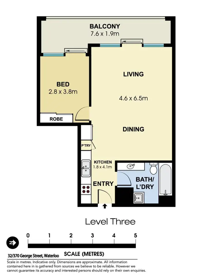 Floorplan of Homely apartment listing, 32/370 George Street, Waterloo NSW 2017