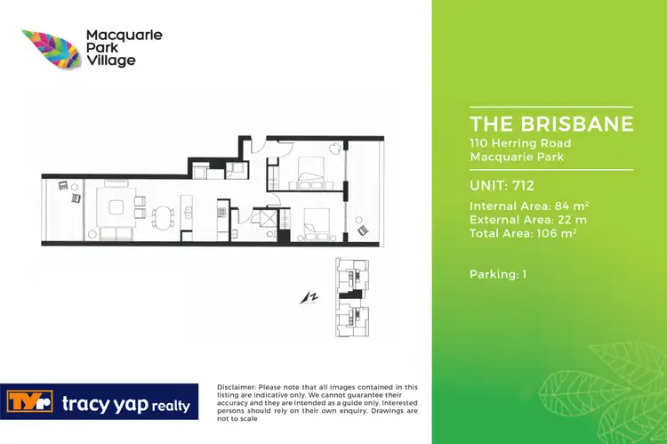 Floorplan of Homely apartment listing, 712/110-114 Herring Road, Macquarie Park NSW 2113