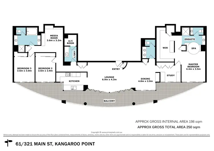 Floorplan of Homely apartment listing, 61/321 Main Street, Kangaroo Point QLD 4169