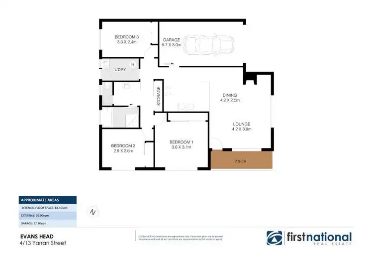 Floorplan of Homely unit listing, 4/13 Yarran Street, Evans Head NSW 2473