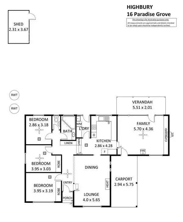 Floorplan of Homely house listing, 16 Paradise Grove, Highbury SA 5089