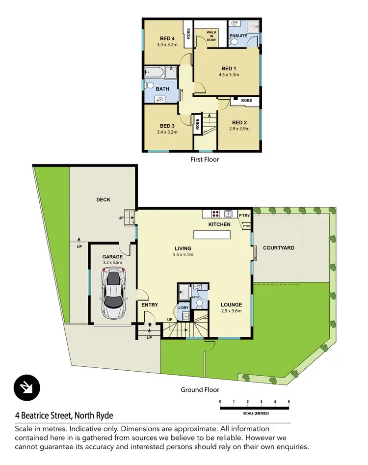 Floorplan of Homely semi-detached listing, 4 Beatrice Street, North Ryde NSW 2113