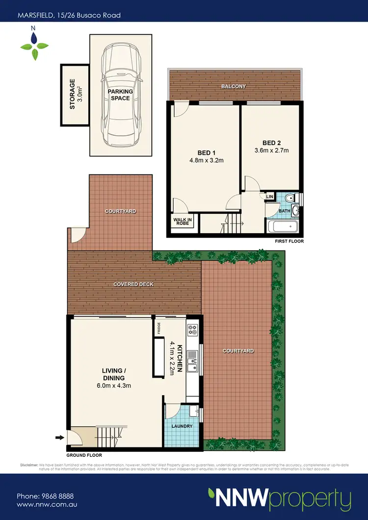 Floorplan of Homely townhouse listing, 15/26 Busaco Road, Marsfield NSW 2122