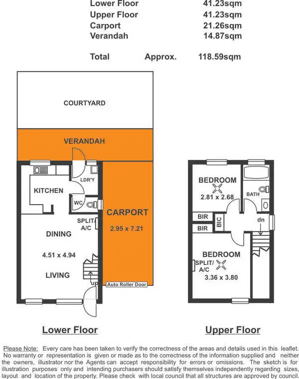 Floorplan of Homely townhouse listing, 3/23 Coburg Road, Alberton SA 5014