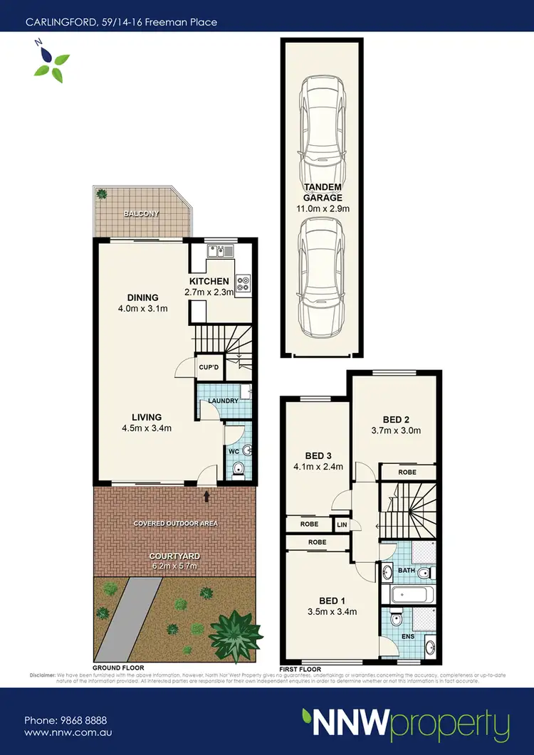 Floorplan of Homely townhouse listing, 59/14-16 Freeman Place, Carlingford NSW 2118