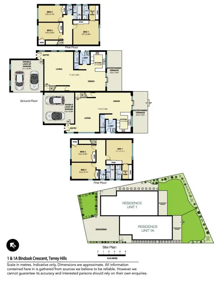 Floorplan of Homely townhouse listing, 1 & 1a Bindook Crescent, Terrey Hills NSW 2084