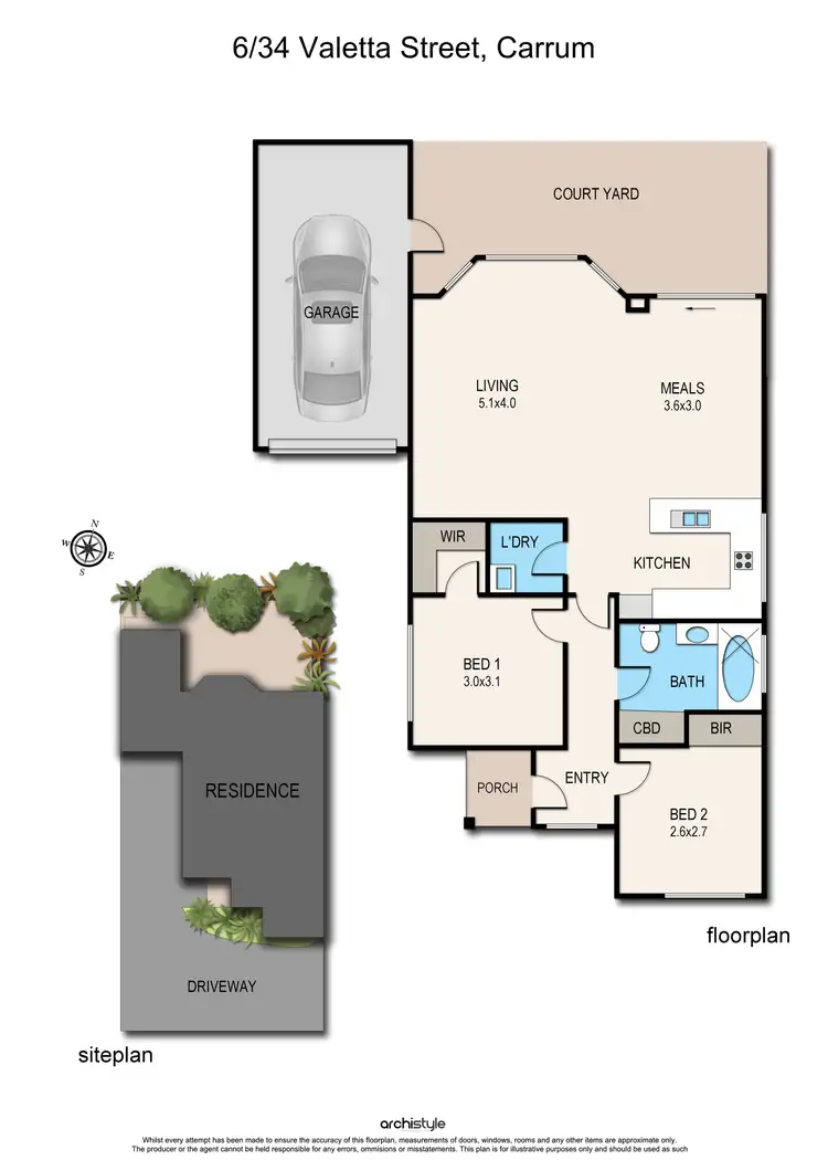 Floorplan of Homely unit listing, 6/34 Valetta Street, Carrum VIC 3197