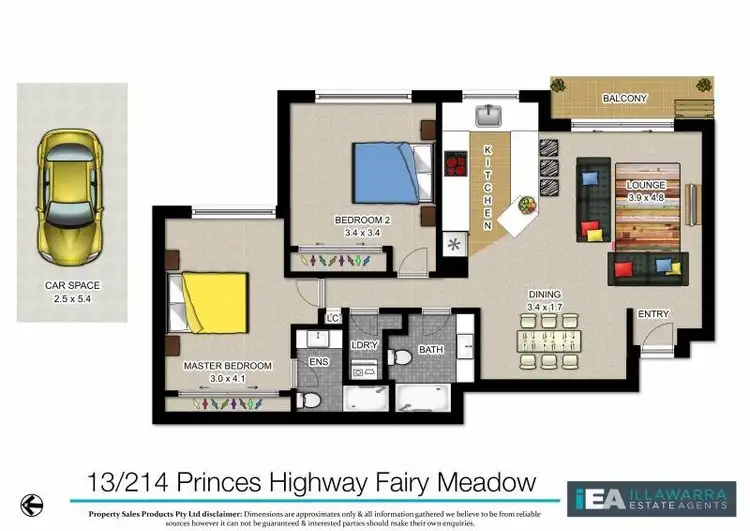 Floorplan of Homely unit listing, 13/214-220 Princes Highway, Fairy Meadow NSW 2519