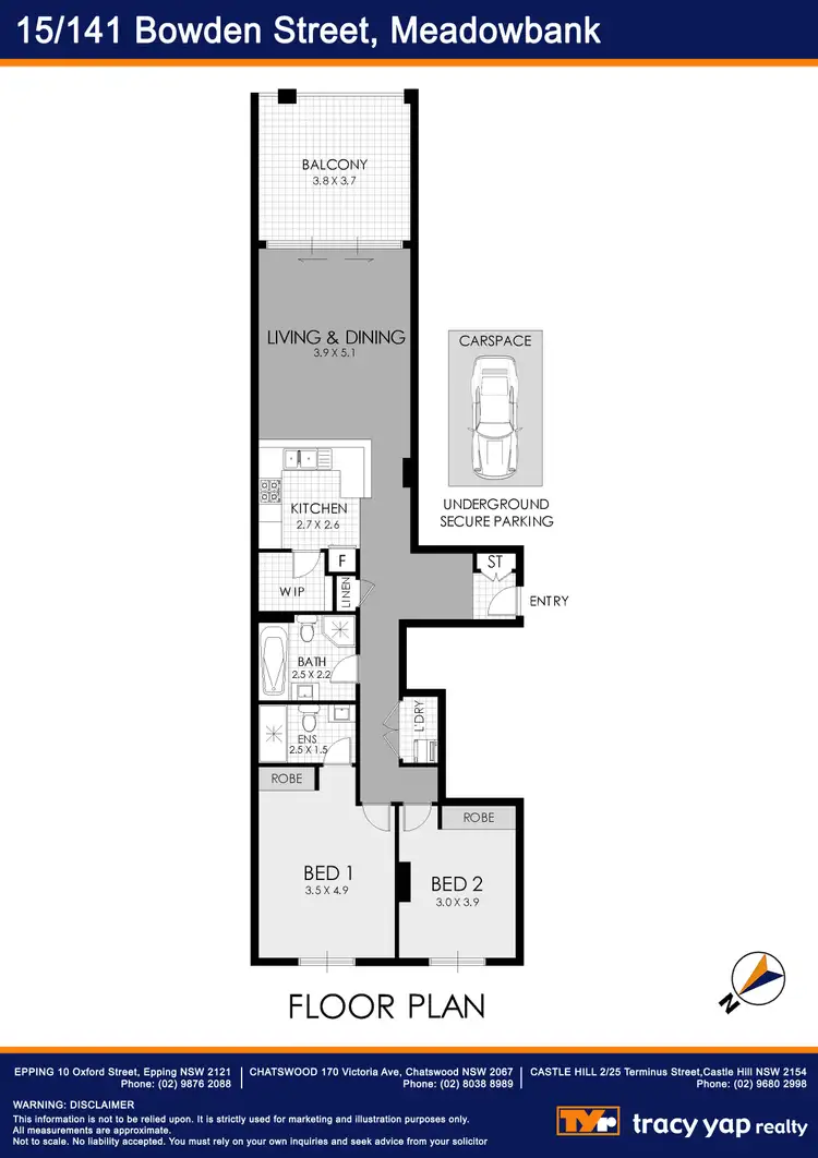 Floorplan of Homely apartment listing, 15/141 Bowden Street, Meadowbank NSW 2114