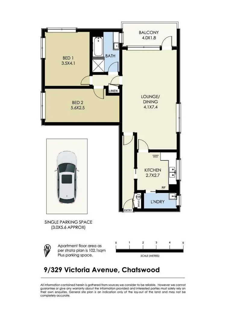 Floorplan of Homely apartment listing, 9/329 Victoria Avenue, Chatswood NSW 2067