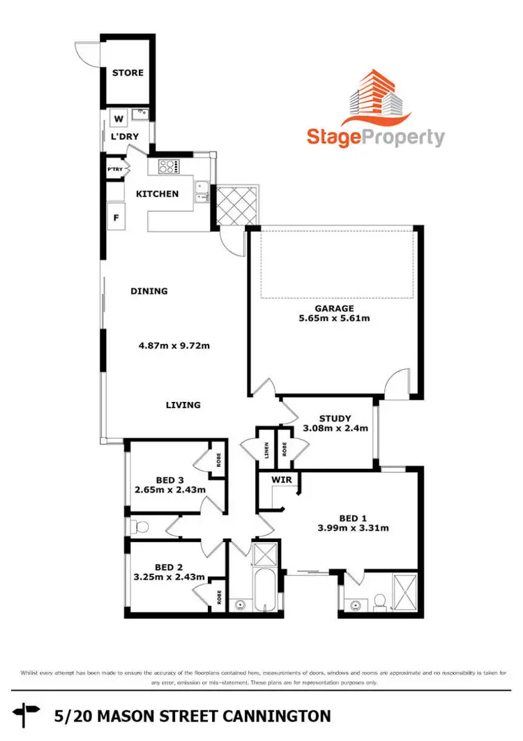 Floorplan of Homely villa listing, 2/20 Mason Street, Cannington WA 6107
