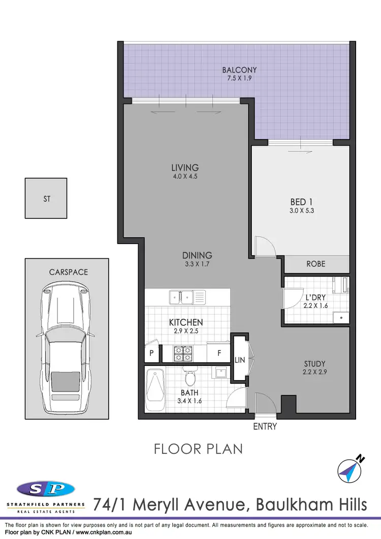 Floorplan of Homely apartment listing, 74/1 Meryll Avenue, Baulkham Hills NSW 2153
