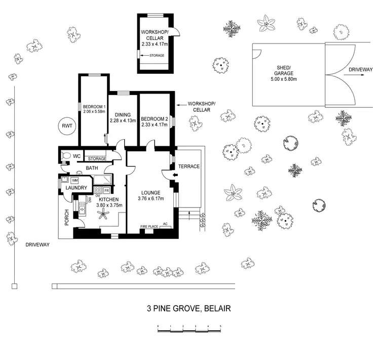 Floorplan of Homely house listing, 3 Pine Grove, Belair SA 5052