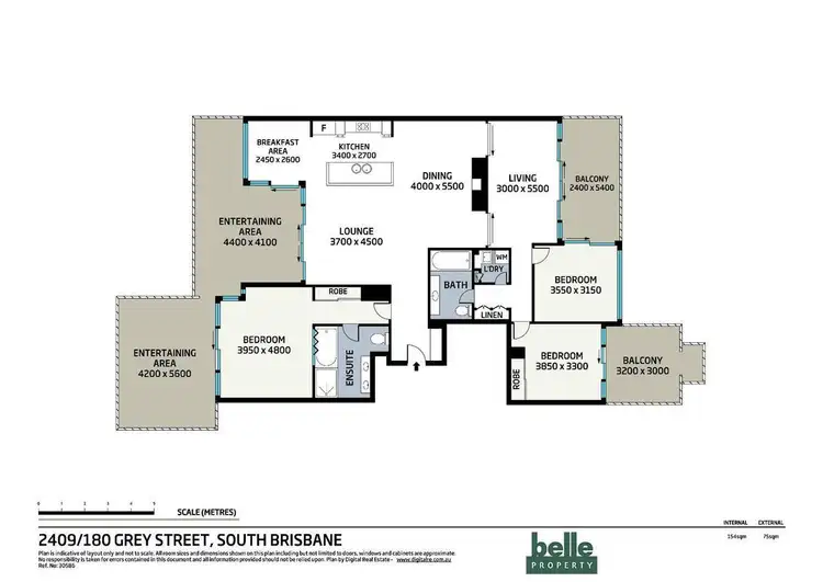 Floorplan of Homely apartment listing, 2409/180 Grey Street, South Brisbane QLD 4101
