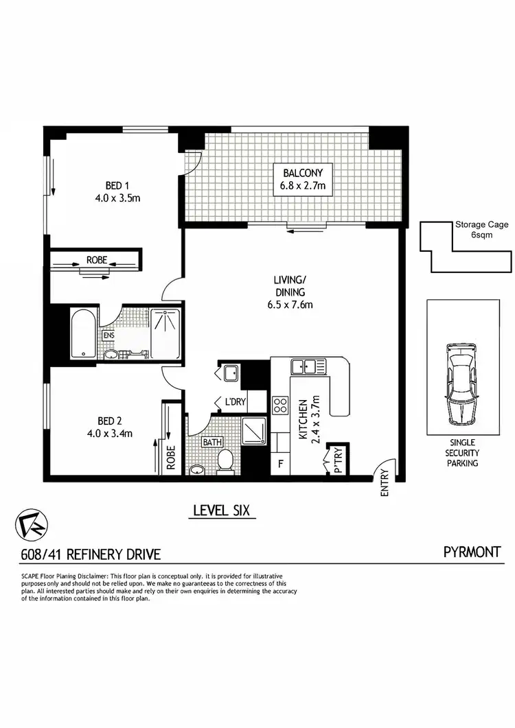 Floorplan of Homely apartment listing, 608/41 Refinery Drive, Pyrmont NSW 2009
