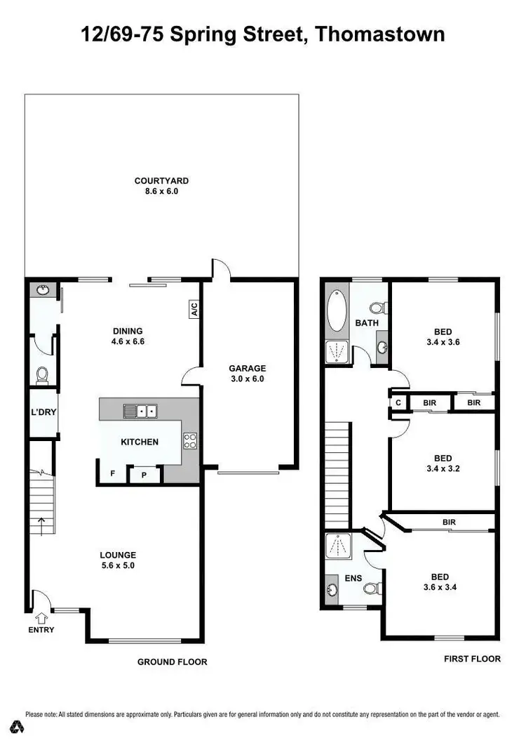 Floorplan of Homely townhouse listing, 12/69-75 Spring Street, Thomastown VIC 3074