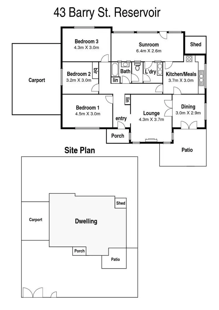 Floorplan of Homely house listing, 43 Barry Street, Reservoir VIC 3073