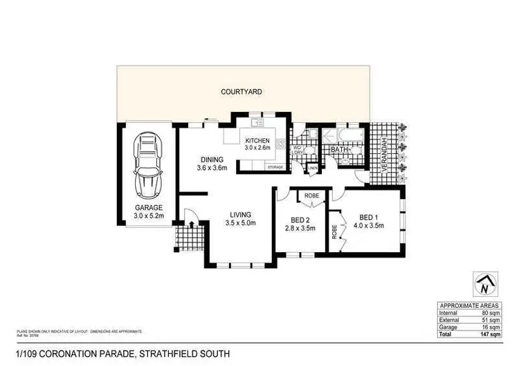 Floorplan of Homely villa listing, 1/109 Coronation Parade, Strathfield South NSW 2136