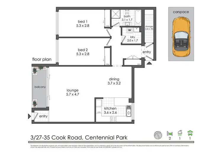 Floorplan of Homely apartment listing, 3/27-35 Cook Road, Centennial Park NSW 2021