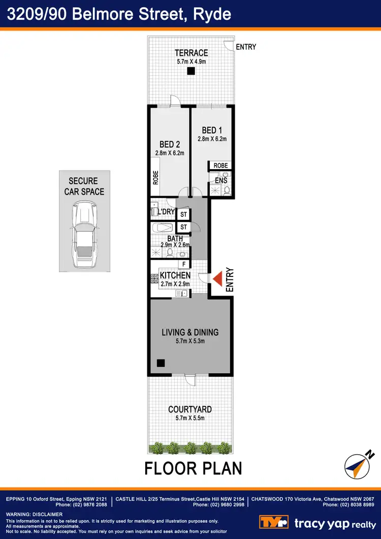 Floorplan of Homely apartment listing, 3202/90 Belmore Street, Ryde NSW 2112