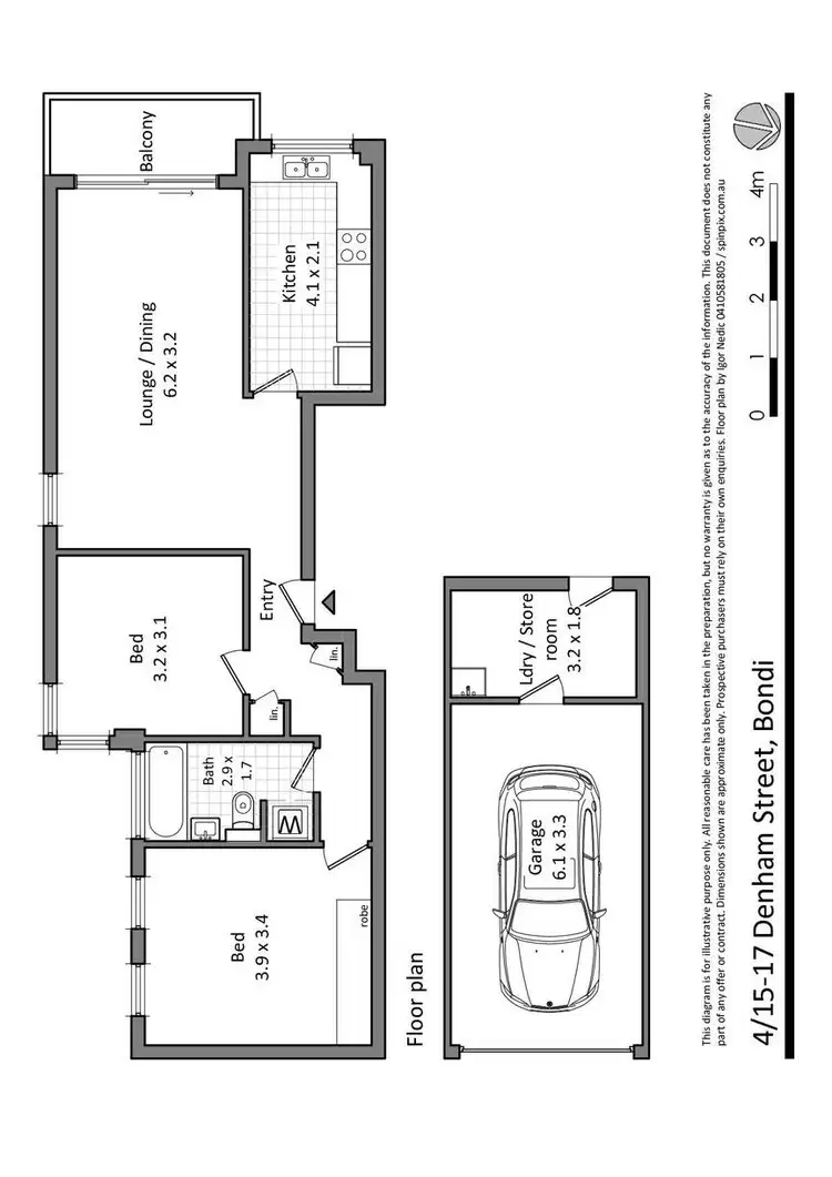 Floorplan of Homely apartment listing, Unit 4/15-17 Denham Street, Bondi NSW 2026