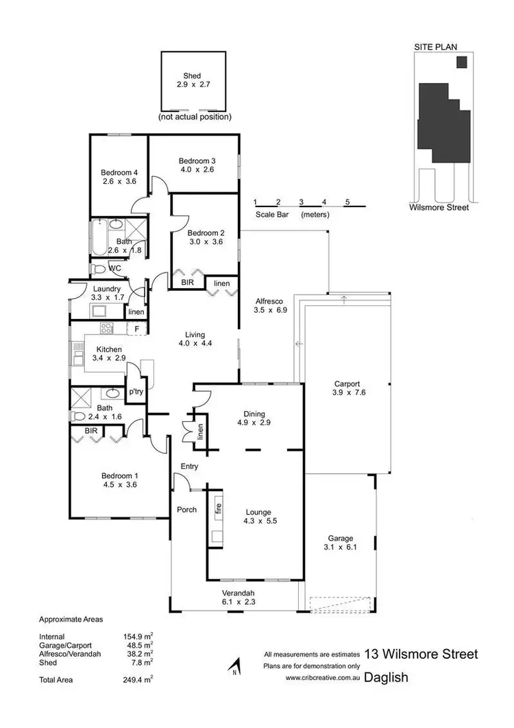 Floorplan of Homely house listing, 13 Wilsmore Street, Daglish WA 6008