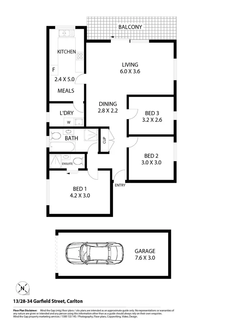 Floorplan of Homely unit listing, 13/28-34 Garfield Street, Carlton NSW 2218