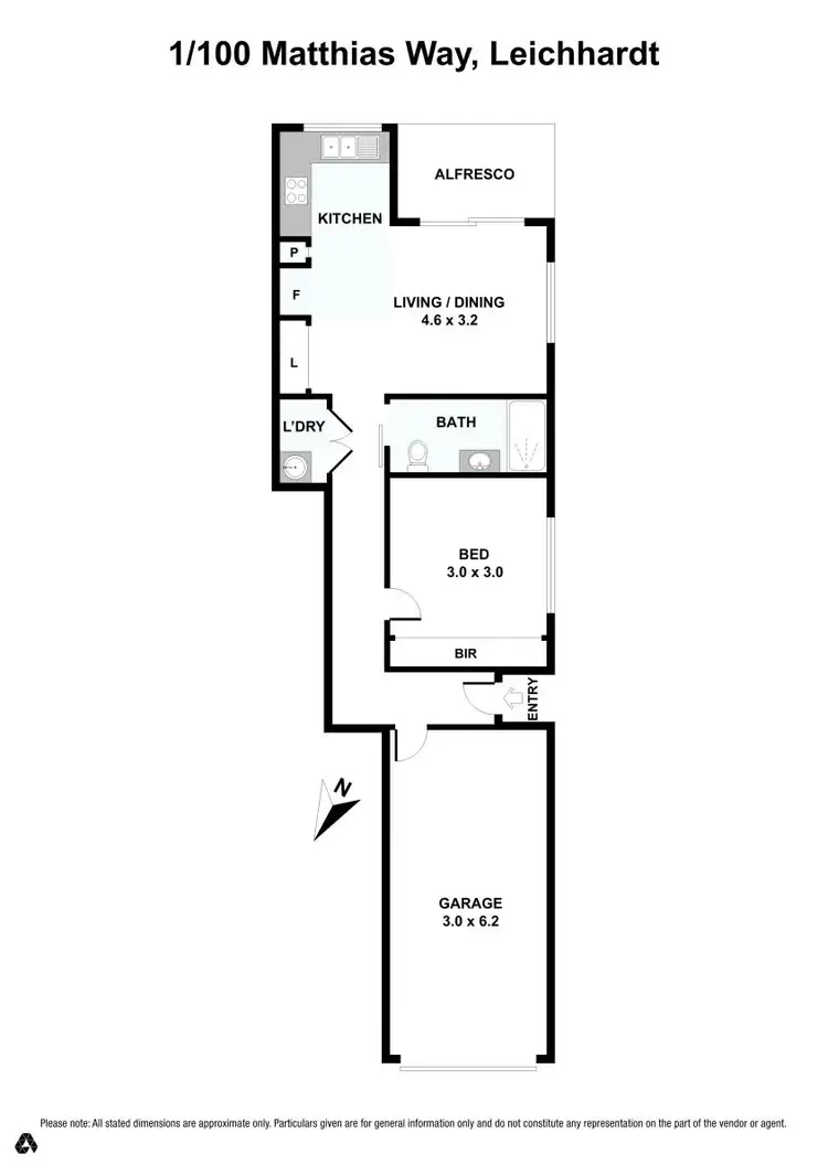 Floorplan of Homely unit listing, 1/9 Matthias Way, Leichhardt QLD 4305